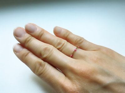 画像6: ニース ピンクビーズ&チェーンリング